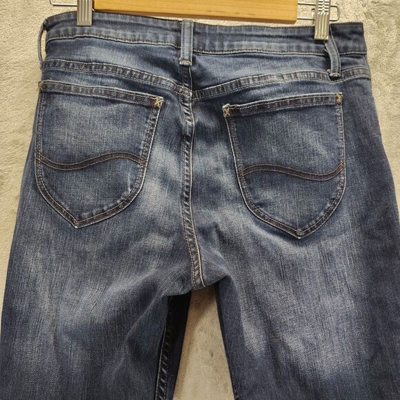 Riders by Lee Women Midrise Bootcut Jeans Size 10 Petite Dark Blue Denim Stretch - Picture 9 of 11